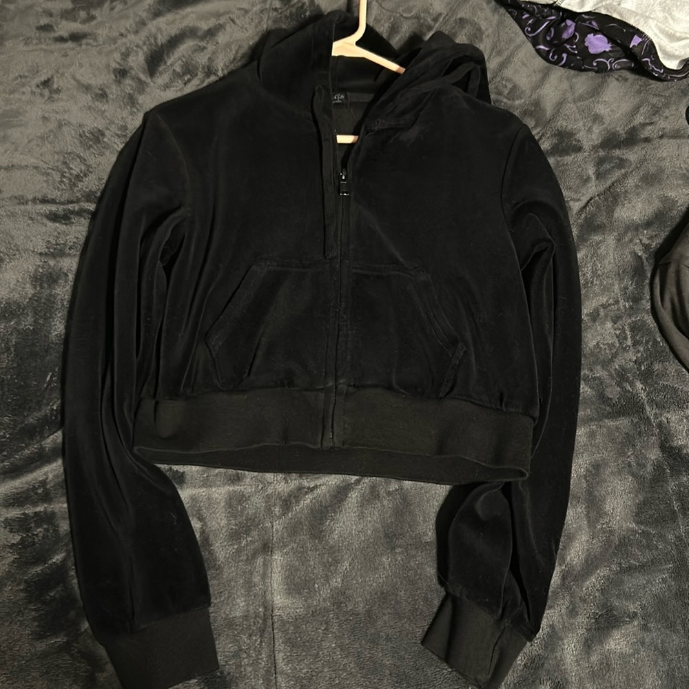 Black Brandy Melville Cropped Hoodie